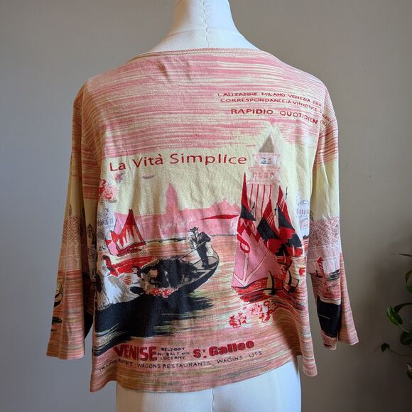 Vintage Y2K Take Two Clothing Beaded Shirt Venice Gondola Size XL - Picture 2 of 9